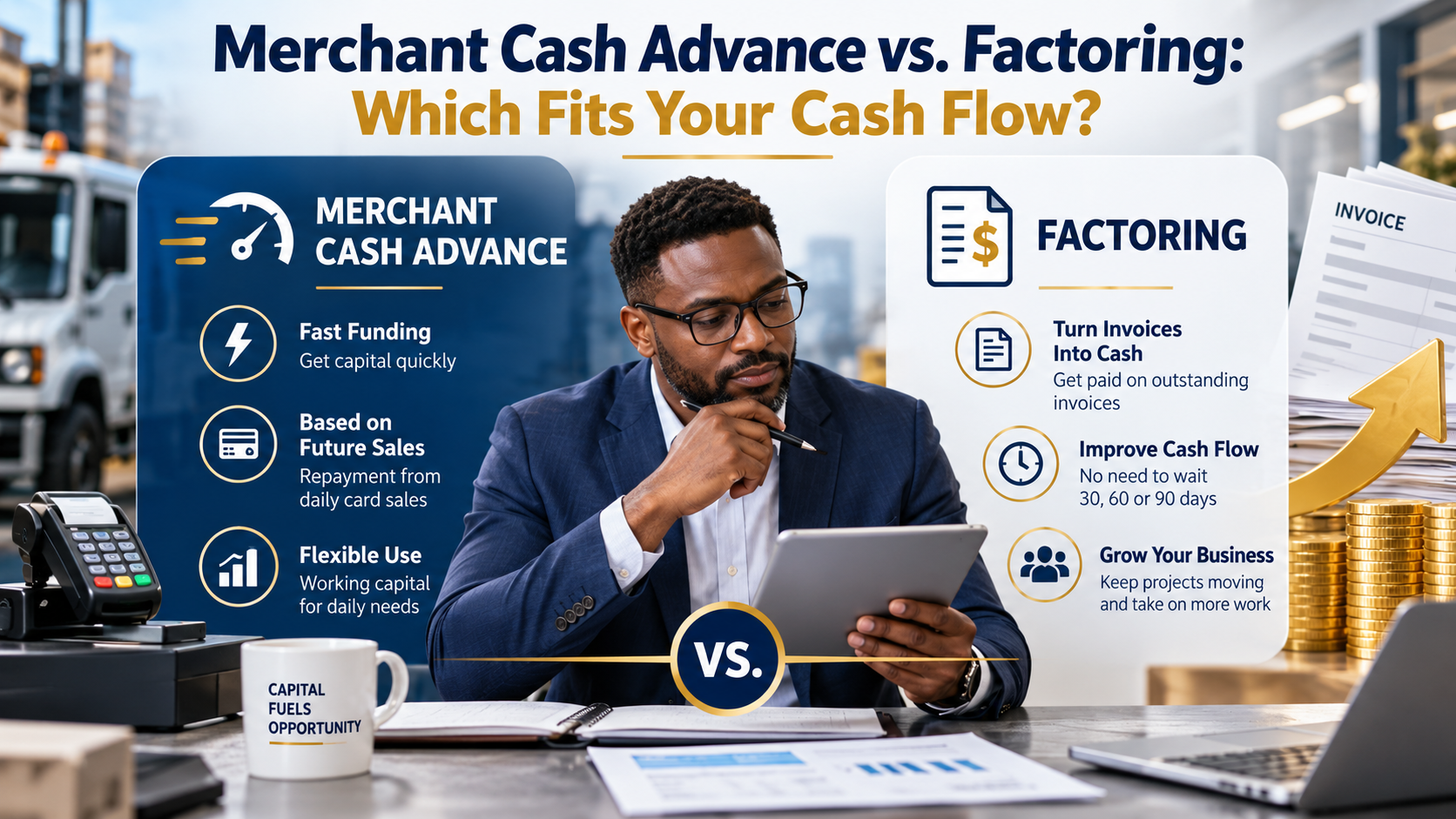 Merchant Cash Advance vs Factoring: Cash Flow Fit